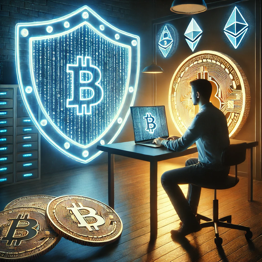 investisseur qui sécurise ses cryptomonnaies